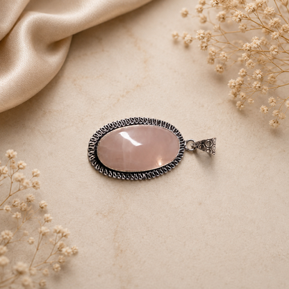 Handmade Rose Quartz Pendant
