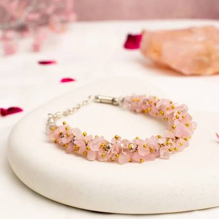 Rose Quartz Chips Bracelet