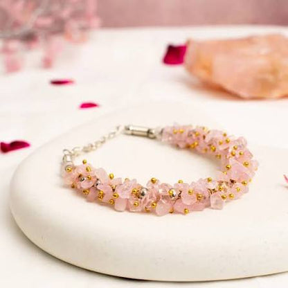Rose Quartz Chips Bracelet